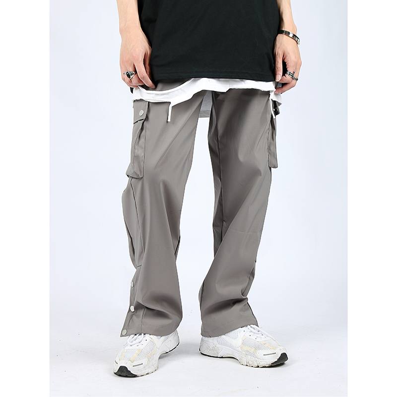 High Street Multi-pocket Vapaat Housut Miehille Ja Naisille Sivureunat  Kiristysnauha Cargo Pants Harajuku Solid Löysät Housut | Miesten Muoti  Alaosat