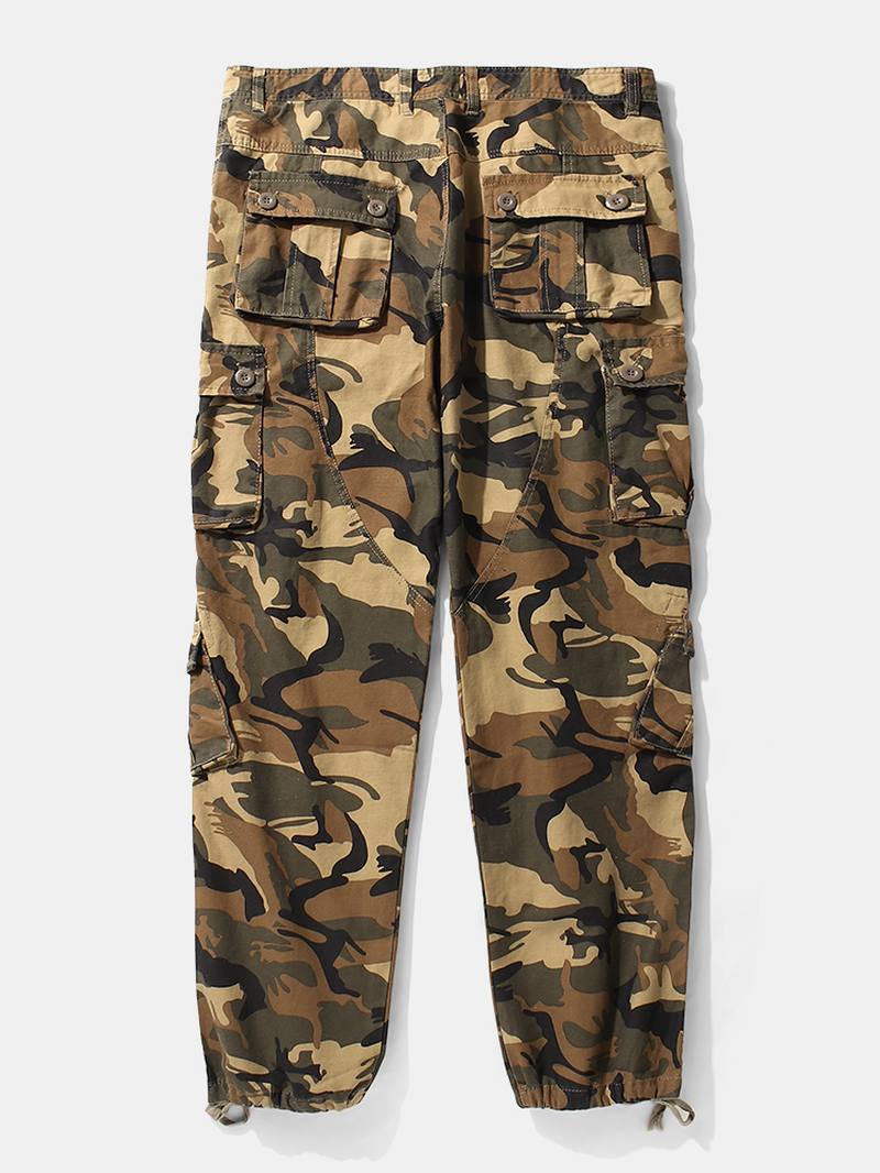 Miesten Camo Utility Street 100% Puuvillaiset Ranneke Cargo Pants