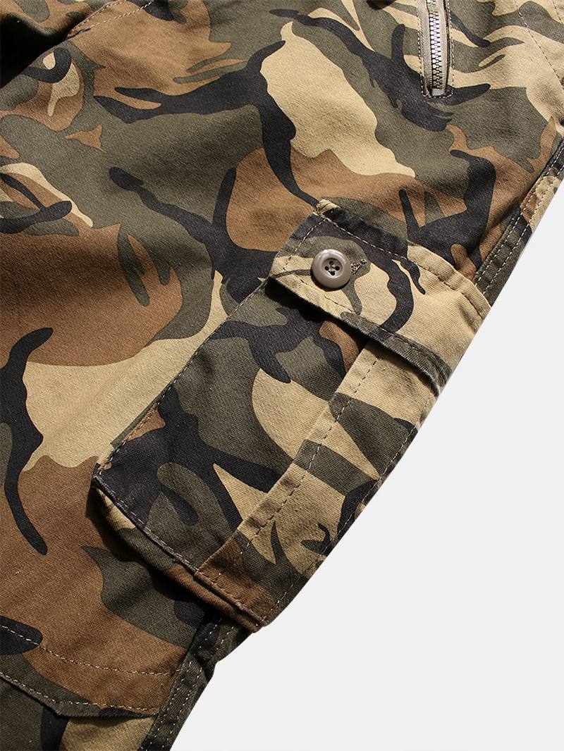 Miesten Camo Utility Street 100% Puuvillaiset Ranneke Cargo Pants