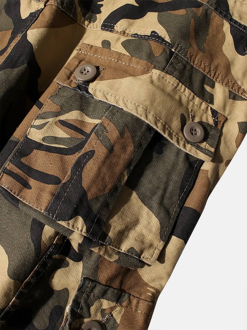 Miesten Camo Utility Street 100% Puuvillaiset Ranneke Cargo Pants