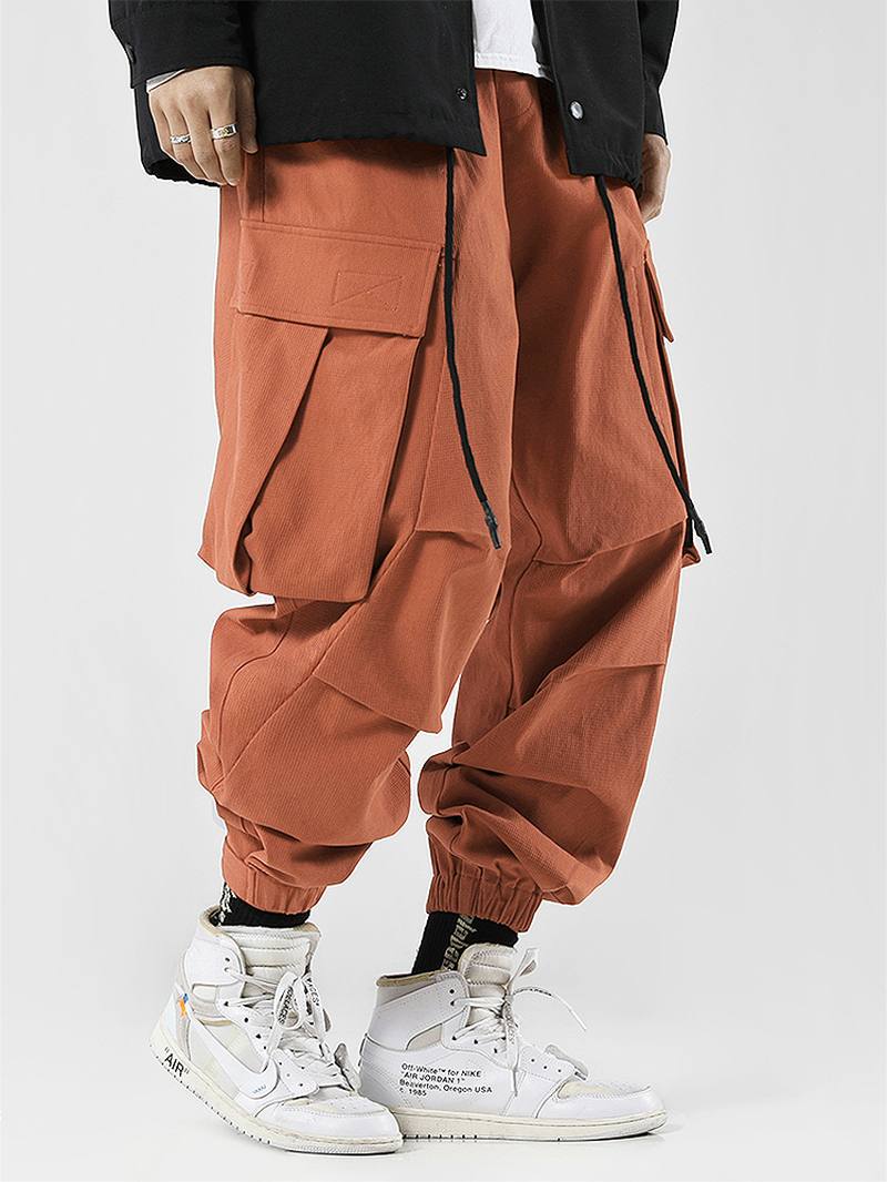 Miesten Utility Solid Color 100% Puuvillaa Loose Cargo Pants