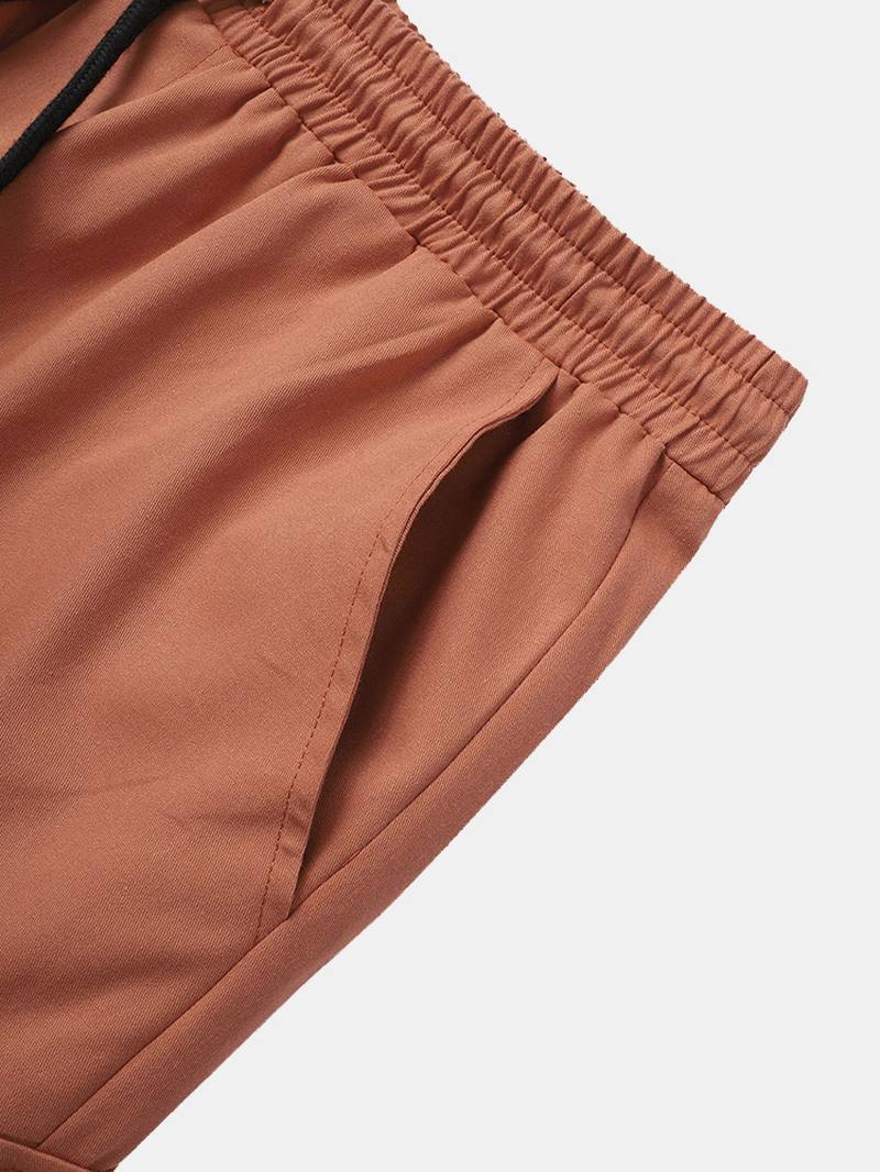 Miesten Utility Solid Color 100% Puuvillaa Loose Cargo Pants