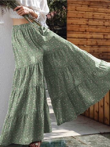 Naisten Kukkakuvioinen Leveä Jalkahousu Bohemian High Waist Culottes -hame