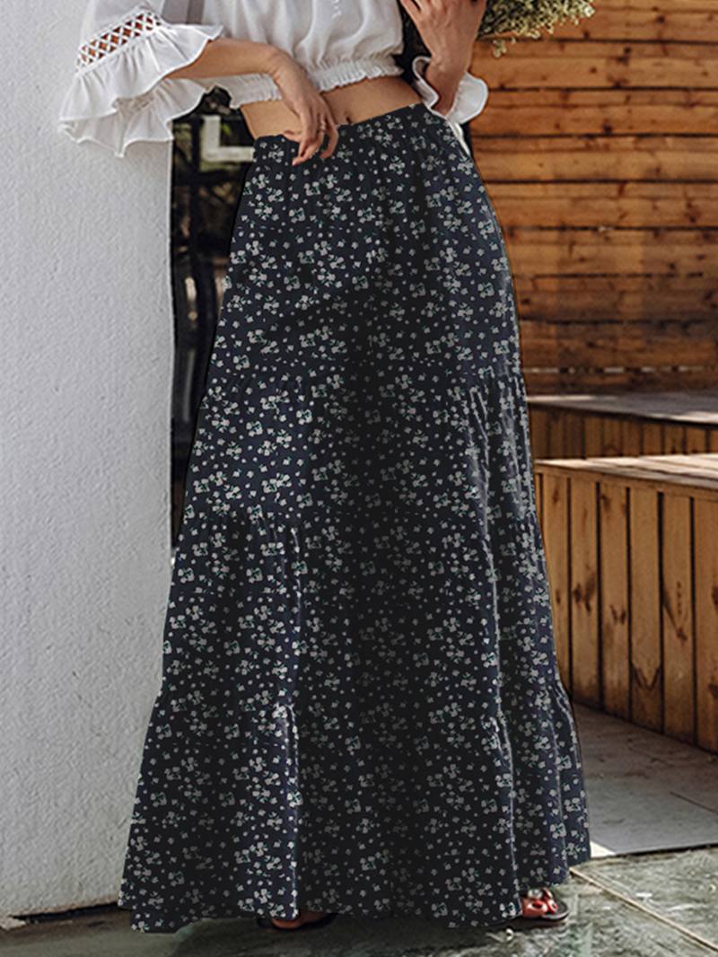 Naisten Kukkakuvioinen Leveä Jalkahousu Bohemian High Waist Culottes -hame