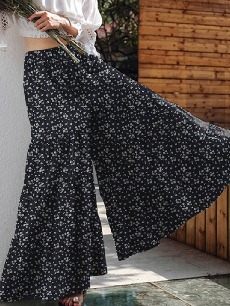 Naisten Kukkakuvioinen Leveä Jalkahousu Bohemian High Waist Culottes -hame