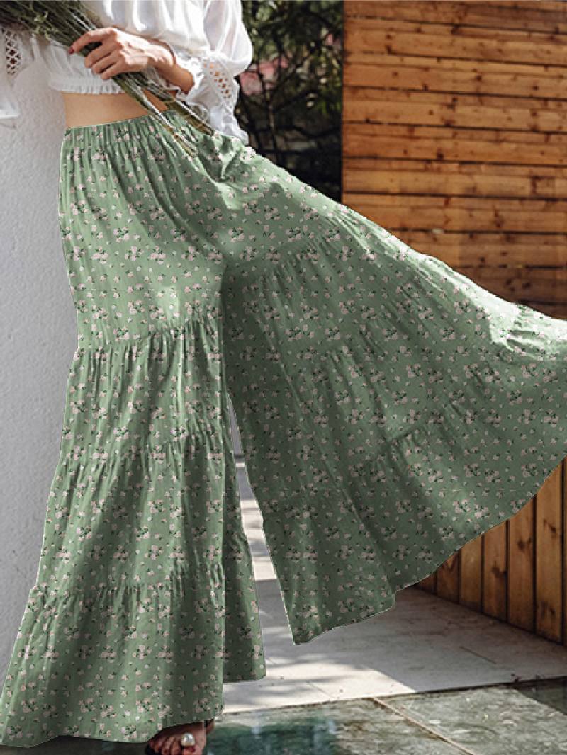 Naisten Kukkakuvioinen Leveä Jalkahousu Bohemian High Waist Culottes -hame