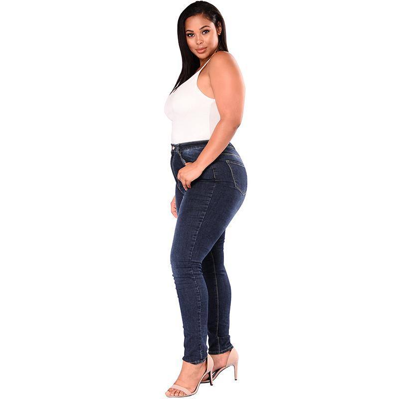 Korkea Vyötärö Farkut Femme Naiset 5xl 6xl 7xl Plus Size Leggingsit Sininen Denim Skinny Jeans Lyijykynähousut Stretch Bodycon Ohuet Housut