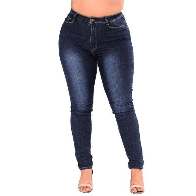 Korkea Vyötärö Farkut Femme Naiset 5xl 6xl 7xl Plus Size Leggingsit Sininen Denim Skinny Jeans Lyijykynähousut Stretch Bodycon Ohuet Housut