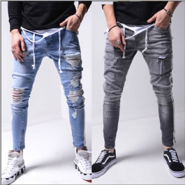 Miesten Farkkurepäisyt Slim Fit Street Pants