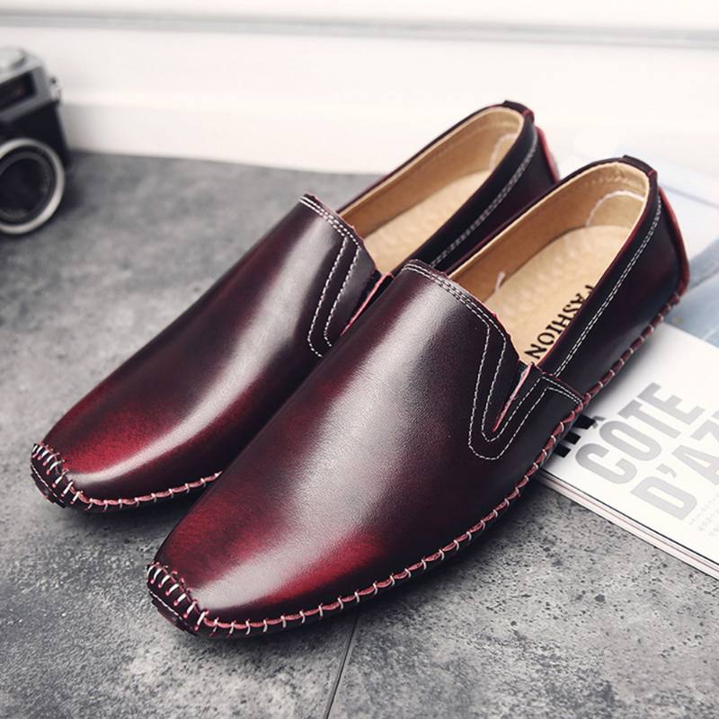 Miesten Rento Aitoa Nahkaa Slip On Flat Loafers Loafers