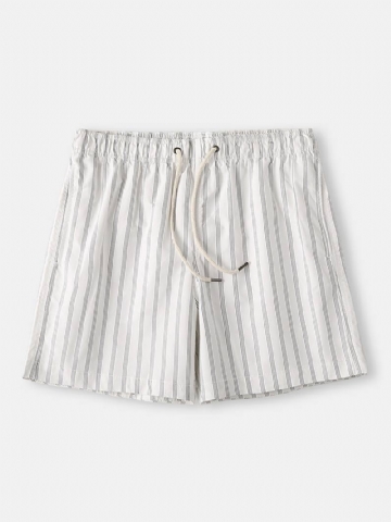 Miesten Cozy Stripe Loungewear Shortsit Kiristysnyörillä Nopeasti Kuivuvat Löysät Minishortsit