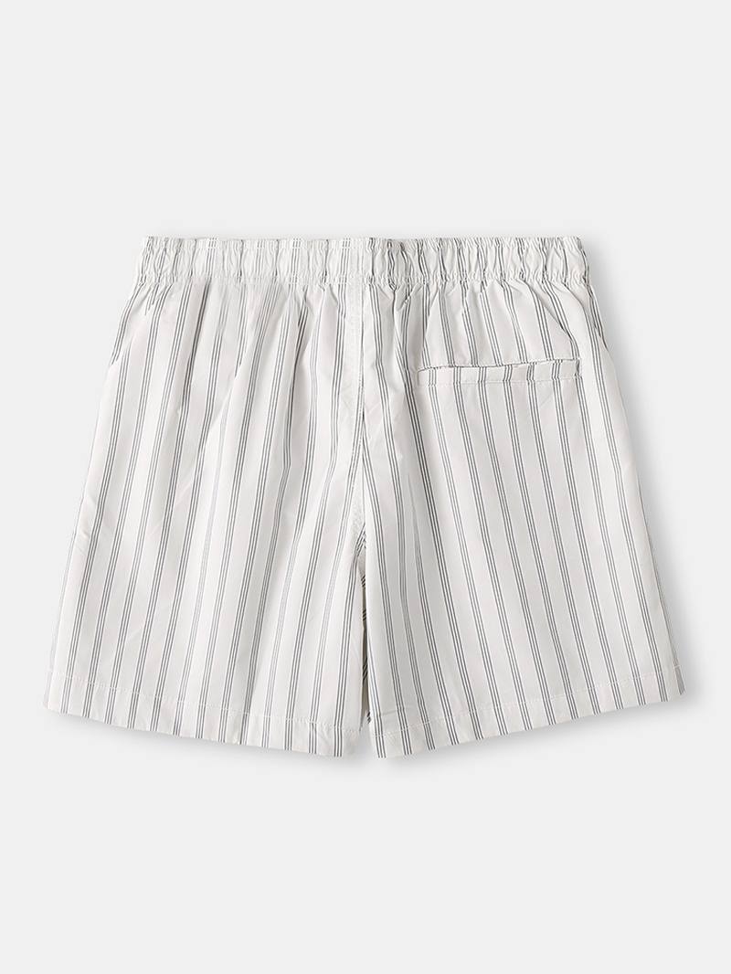 Miesten Cozy Stripe Loungewear Shortsit Kiristysnyörillä Nopeasti Kuivuvat Löysät Minishortsit