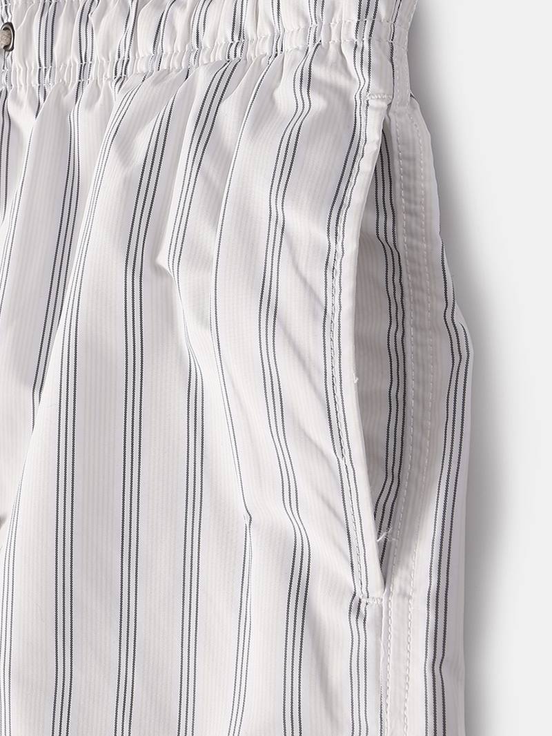 Miesten Cozy Stripe Loungewear Shortsit Kiristysnyörillä Nopeasti Kuivuvat Löysät Minishortsit