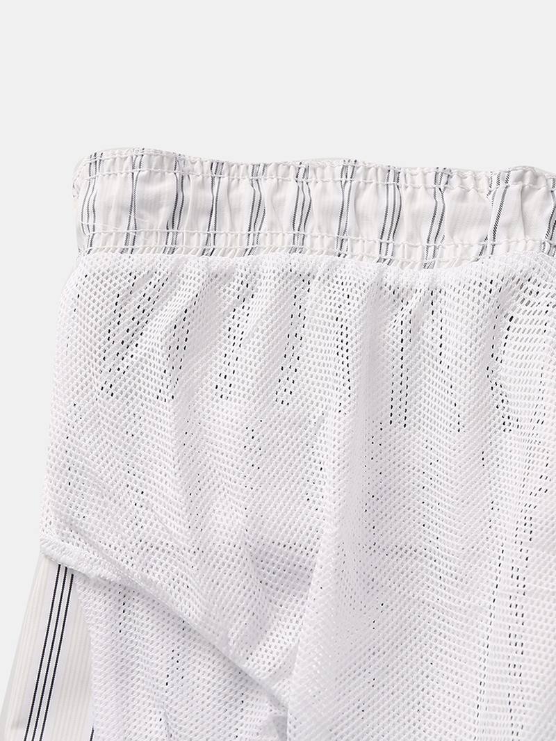 Miesten Cozy Stripe Loungewear Shortsit Kiristysnyörillä Nopeasti Kuivuvat Löysät Minishortsit