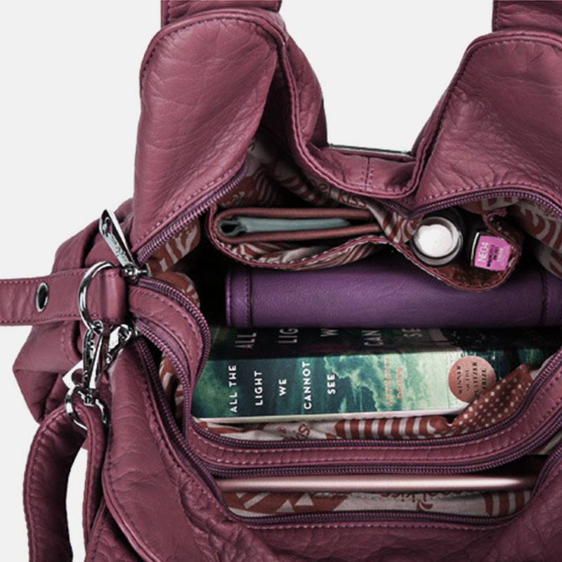 Angel Kiss Naisten Pu-nahkainen Multi-carry Yksivärinen Crossbody Laukku Olkalaukku Kantalaukku