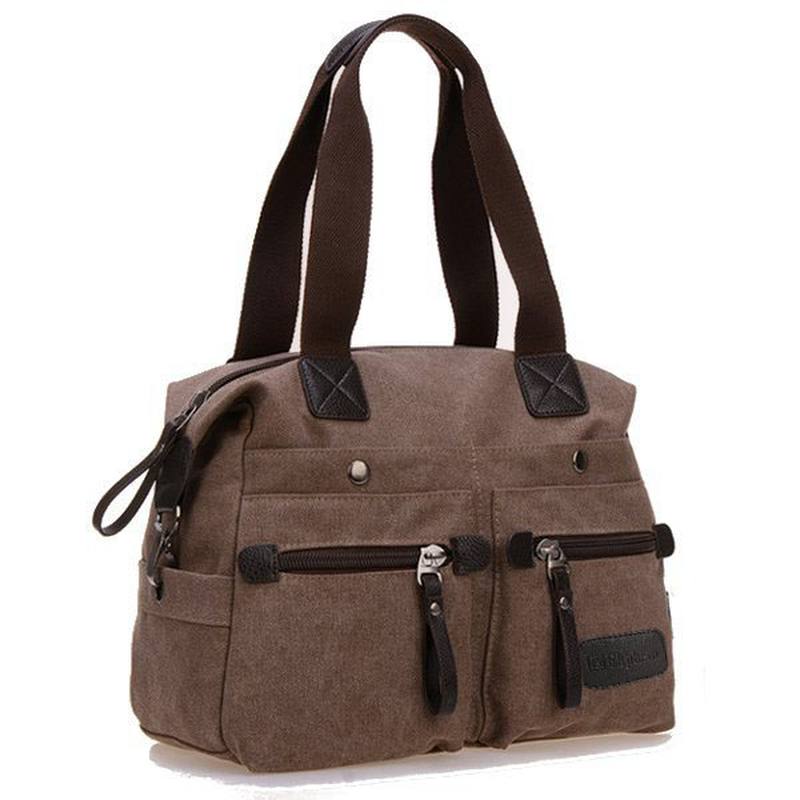 Naiset Miehet Canvas Multi Pocket Käsilaukut Rento Pillow Olkalaukut Crossbody Laukut