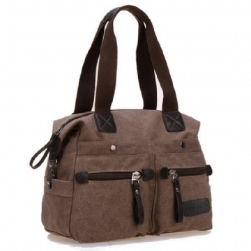 Naiset Miehet Canvas Multi Pocket Käsilaukut Rento Pillow Olkalaukut Crossbody Laukut