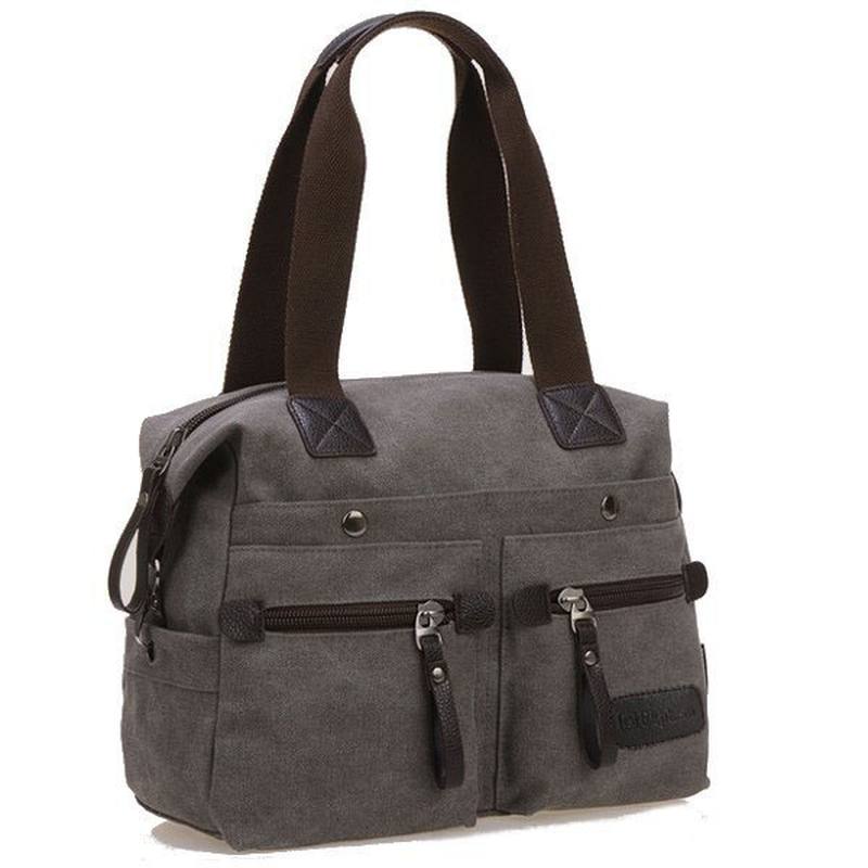 Naiset Miehet Canvas Multi Pocket Käsilaukut Rento Pillow Olkalaukut Crossbody Laukut