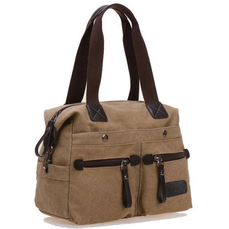 Naiset Miehet Canvas Multi Pocket Käsilaukut Rento Pillow Olkalaukut Crossbody Laukut