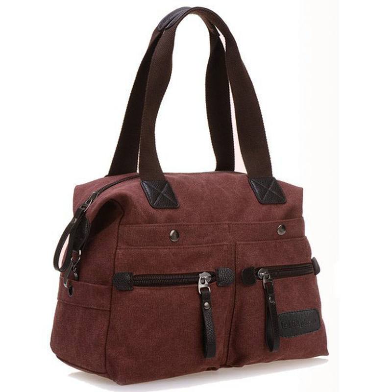 Naiset Miehet Canvas Multi Pocket Käsilaukut Rento Pillow Olkalaukut Crossbody Laukut