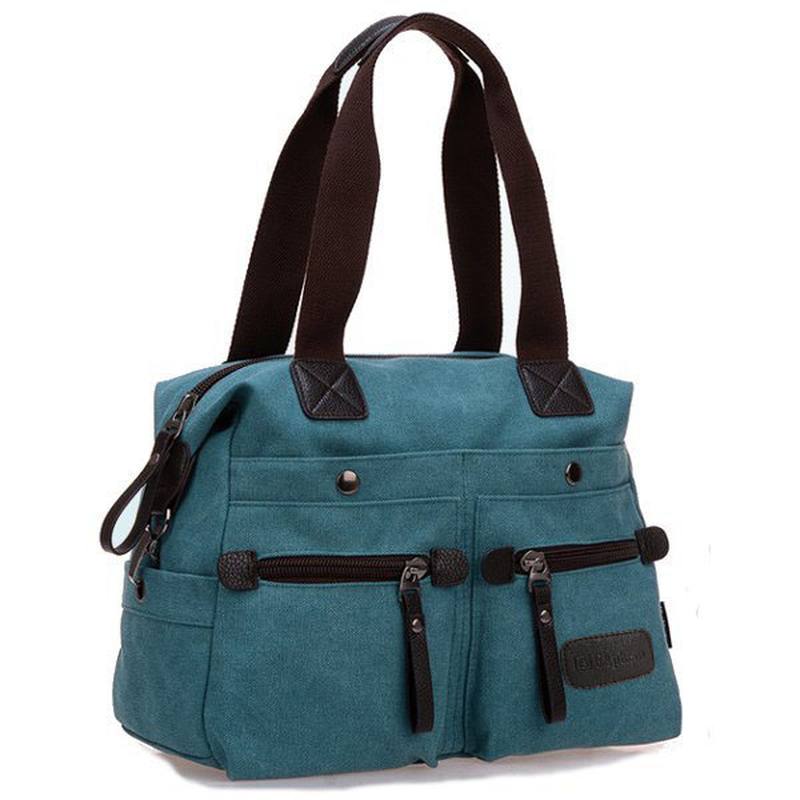 Naiset Miehet Canvas Multi Pocket Käsilaukut Rento Pillow Olkalaukut Crossbody Laukut