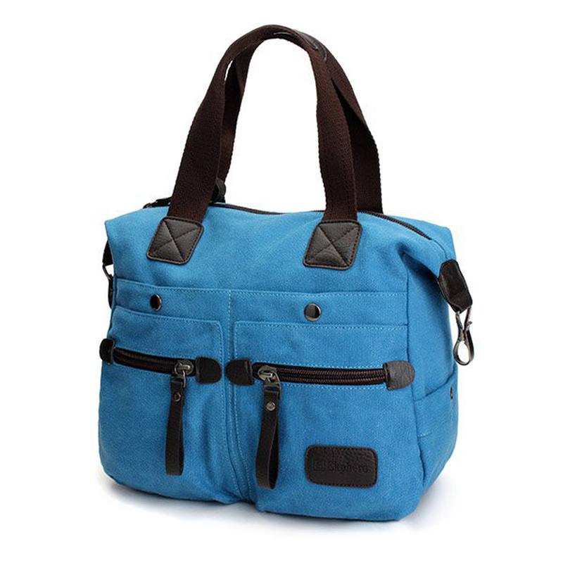 Naiset Miehet Canvas Multi Pocket Käsilaukut Rento Pillow Olkalaukut Crossbody Laukut