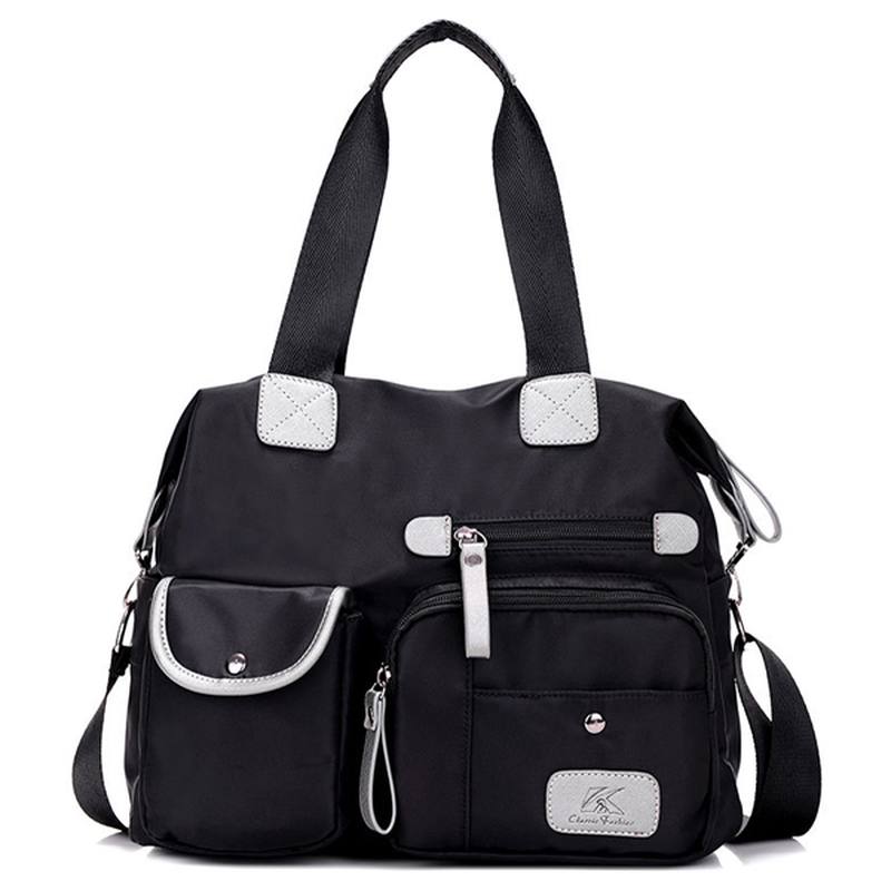 Naisten Nylon Kevyt Multi Pocket Big Capacity Käsilaukut Crossbody Laukut