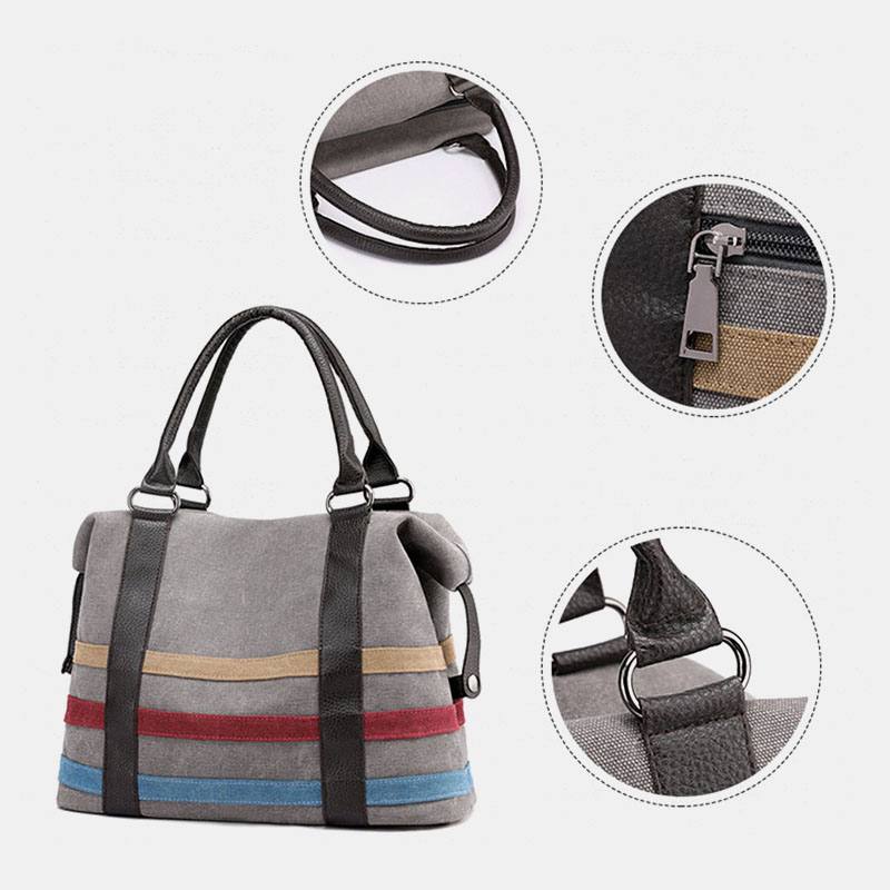 Naisten Patchwork Canvas Käsilaukku Crossbody Bag