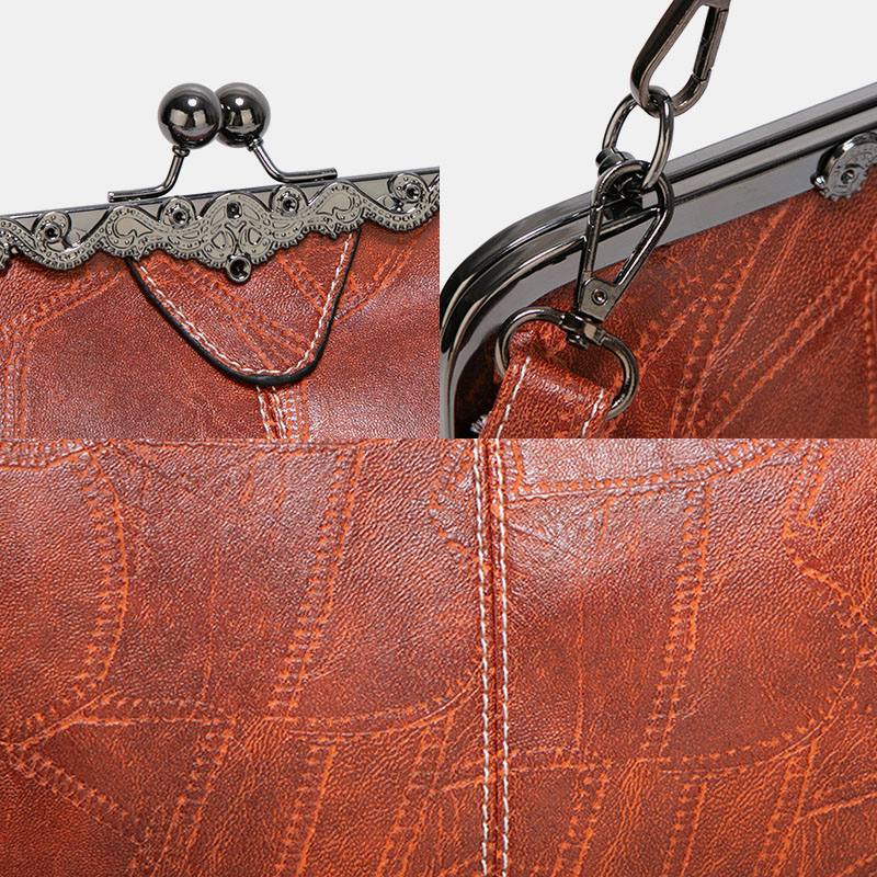 Naisten Pu-nahkainen Suuri Kapasiteetti Vintage Lock Käsilaukku Crossbody Bag Matkalaukku