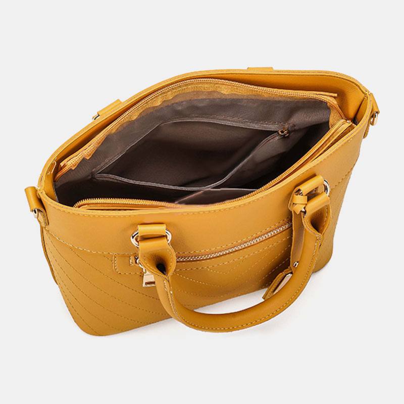 Naisten Solid Multi-pocket Commuter Satchel Crossbody Bag Olkalaukku Käsilaukku