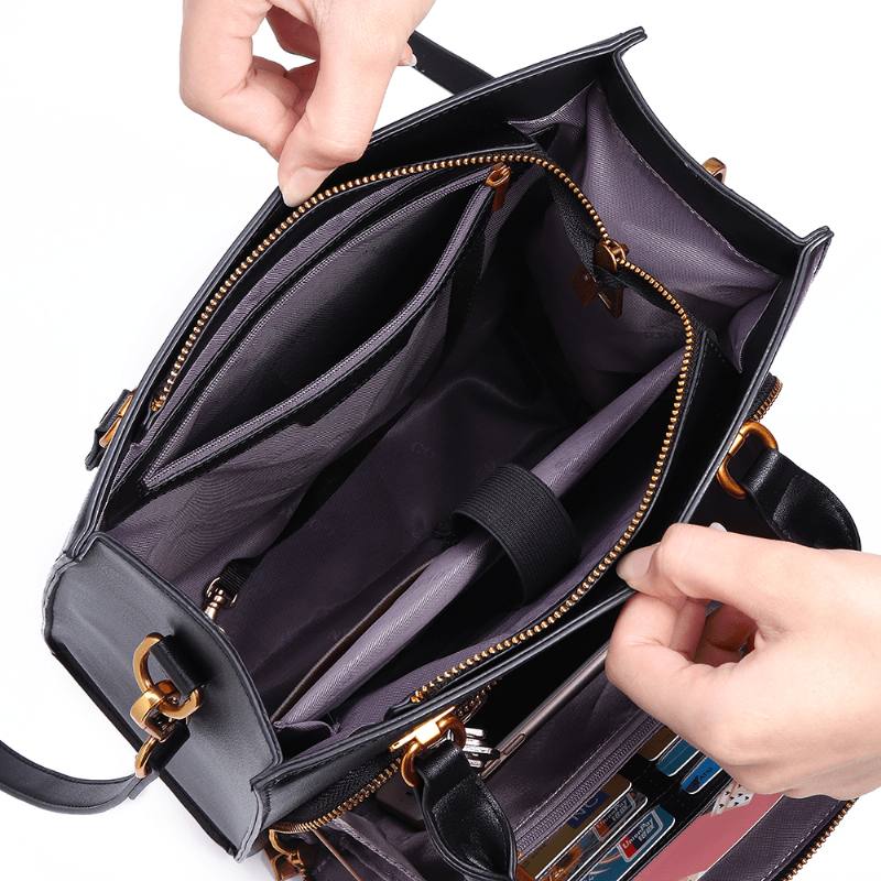 Naisten Solid Multifuction Käsilaukku Work Crossbody Bag Muti-pocket Monikäyttöinen Laukku