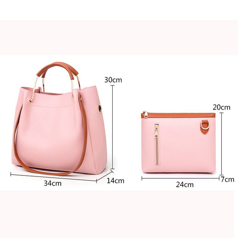 Naisten Vapaa-ajan Keinonahkainen 2 Kpl Bucket Bag Crossbody Bag