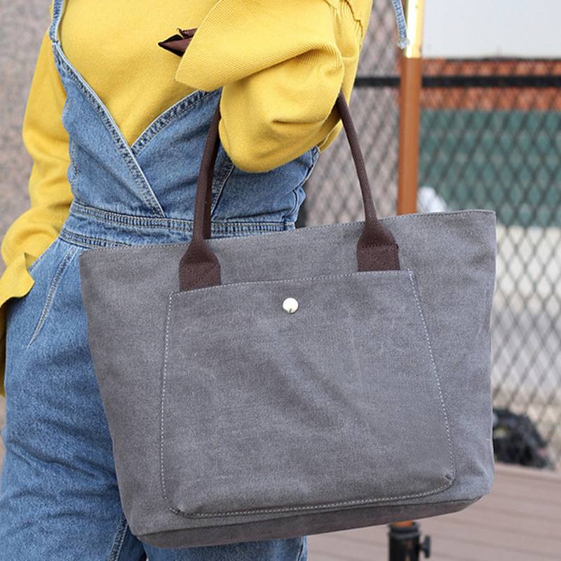 Vintage Simple Wild Tote Bags Suuren Kapasiteetin Käsilaukut Naisille