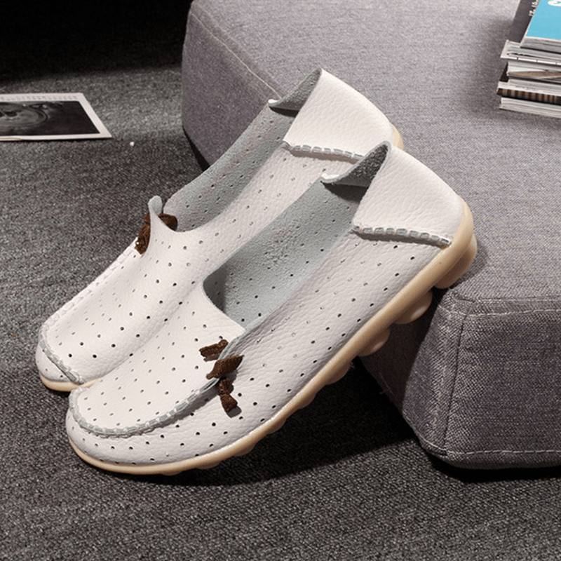 Big Size Naisten Vapaa-ajan Tasaiset Kengät Slip On Ballerina Matalat Kengät Hollow Out Flat Loafers