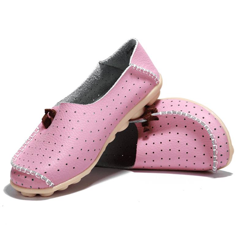 Big Size Naisten Vapaa-ajan Tasaiset Kengät Slip On Ballerina Matalat Kengät Hollow Out Flat Loafers