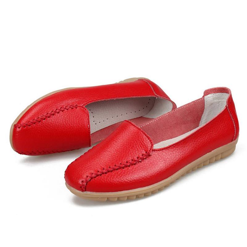 Naisten Loafers Kengät Rento Outdoor Slip On Leather Matalat Kengät