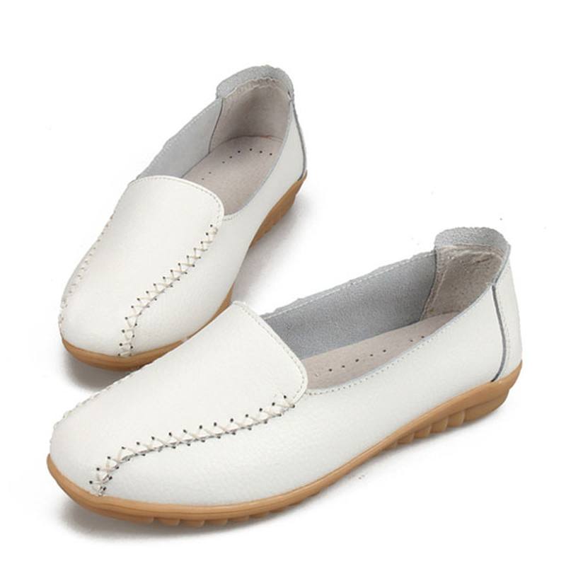 Naisten Loafers Kengät Rento Outdoor Slip On Leather Matalat Kengät