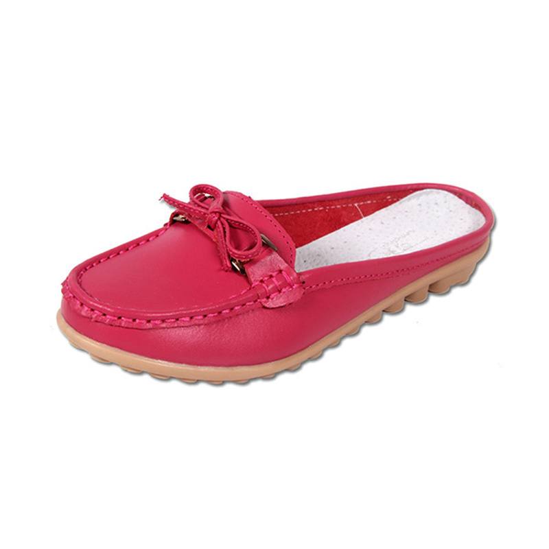 Naisten Rennot Pehmeät Nahkahousut Bowknot Chic Flat Loafers