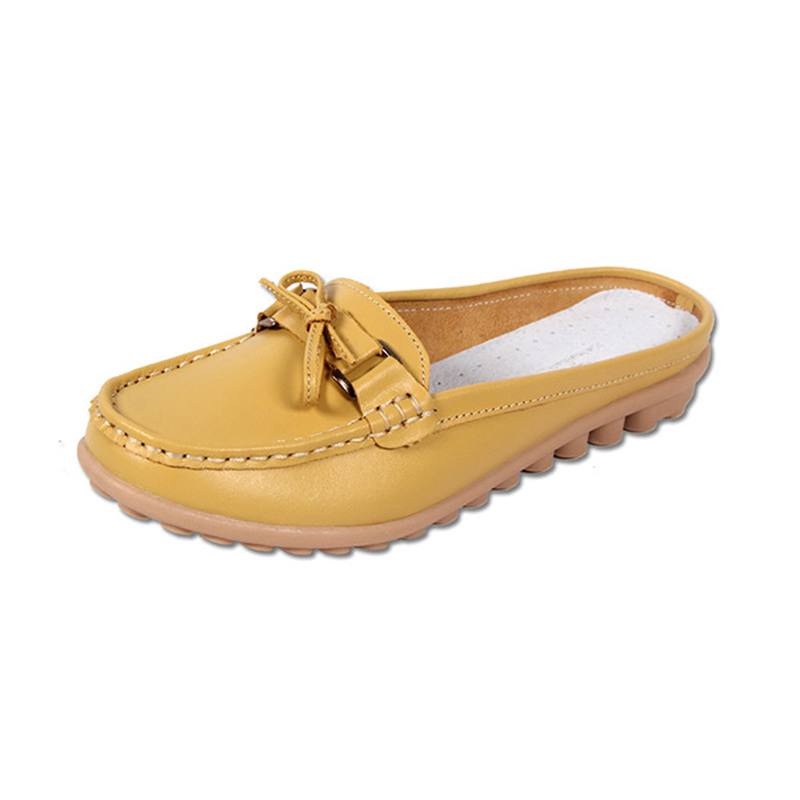 Naisten Rennot Pehmeät Nahkahousut Bowknot Chic Flat Loafers