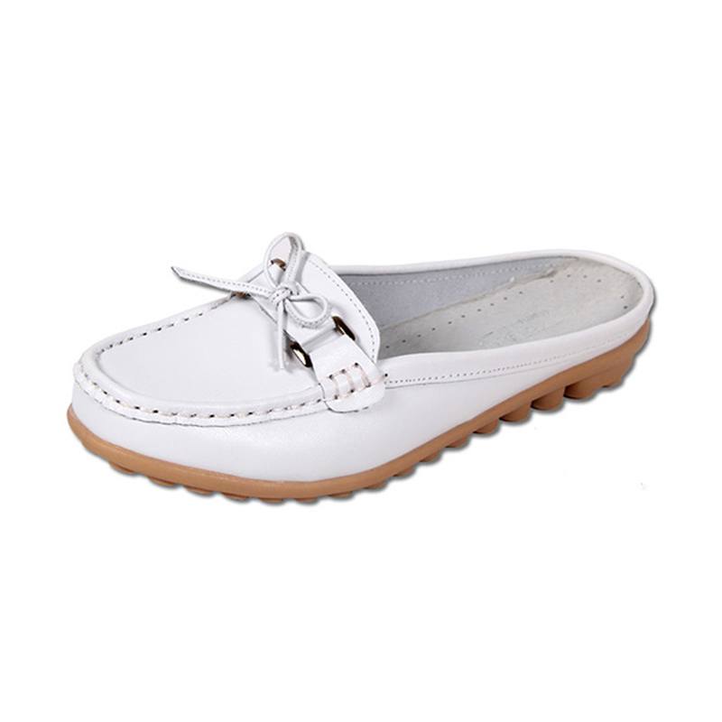 Naisten Rennot Pehmeät Nahkahousut Bowknot Chic Flat Loafers