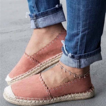 Naisten Rento Hengittävä Espadrille Flat Slip On Matalat Kengät