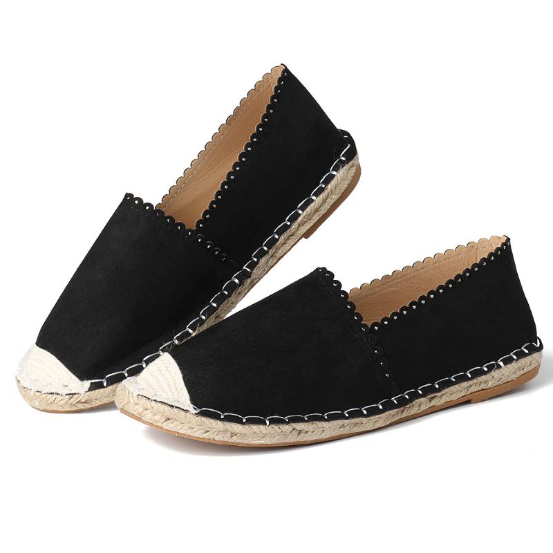 Naisten Rento Hengittävä Espadrille Flat Slip On Matalat Kengät