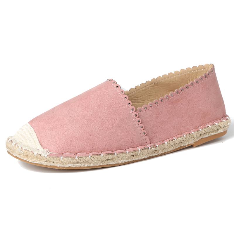 Naisten Rento Hengittävä Espadrille Flat Slip On Matalat Kengät