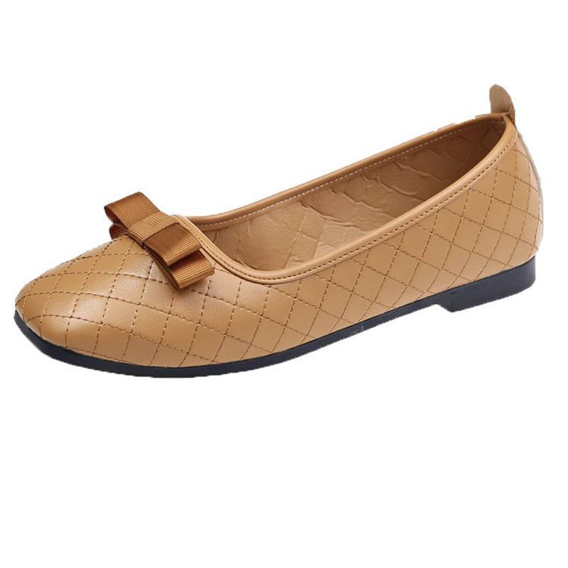 Naisten Rusetti Decor Square Toe Pehmeä Sole Rento Slip On Loafers