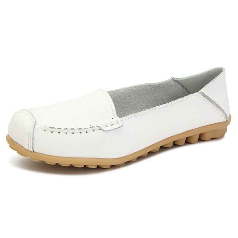 Naisten Tasaiset Kengät Mukavat Rento Slip Pyöreät Toe Soft Flat Loafers -kengät