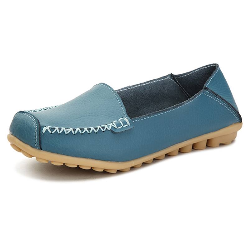 Naisten Tasaiset Kengät Mukavat Rento Slip Pyöreät Toe Soft Flat Loafers -kengät