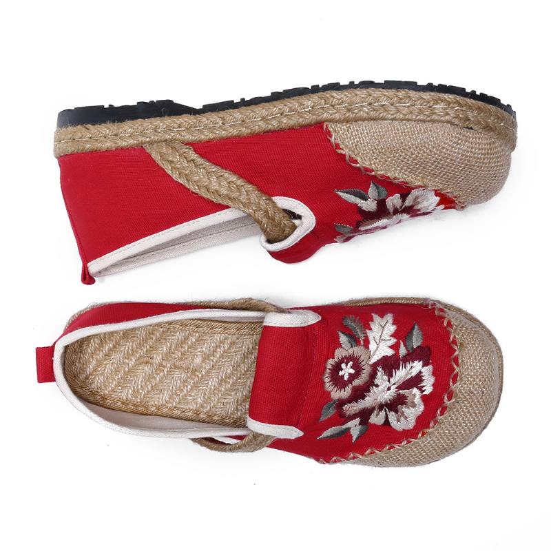 Naisten Vanhoja Peking-kukkia Kirjonta Rento Espadrille Loafers