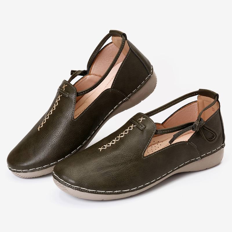 Pure Color Rento Walking Leather Loafers