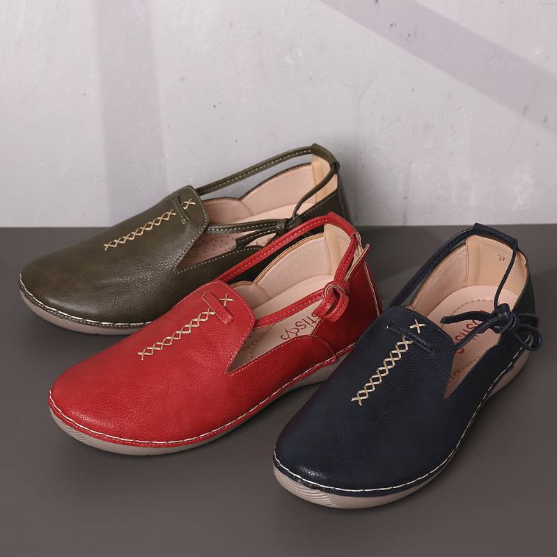 Pure Color Rento Walking Leather Loafers