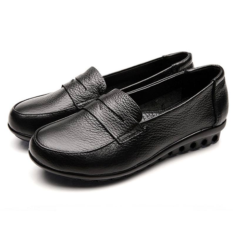 Uudet Naisten Pehmeät Rento Mukavat Matalat Kengät Loaferit Slip-on Muoti Pyöreät Toe Matalat Kengät Kengät